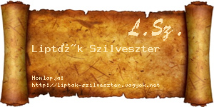 Lipták Szilveszter névjegykártya